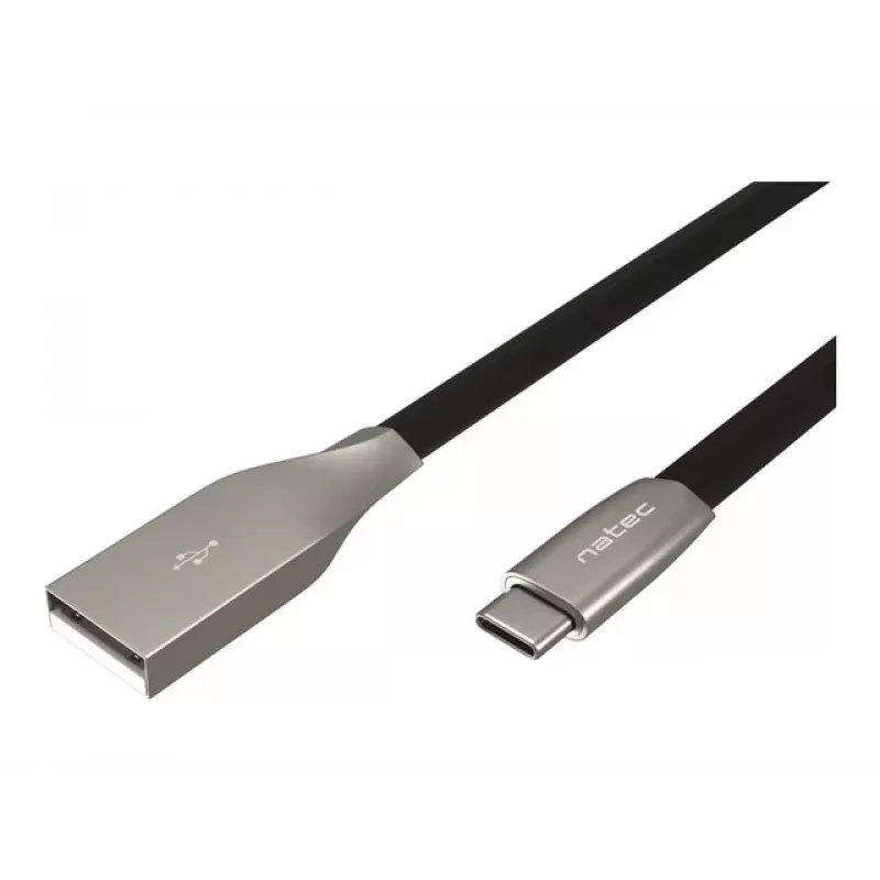 NATEC kabelis USB-C/A 2.0 1m prati 1m melns metāls