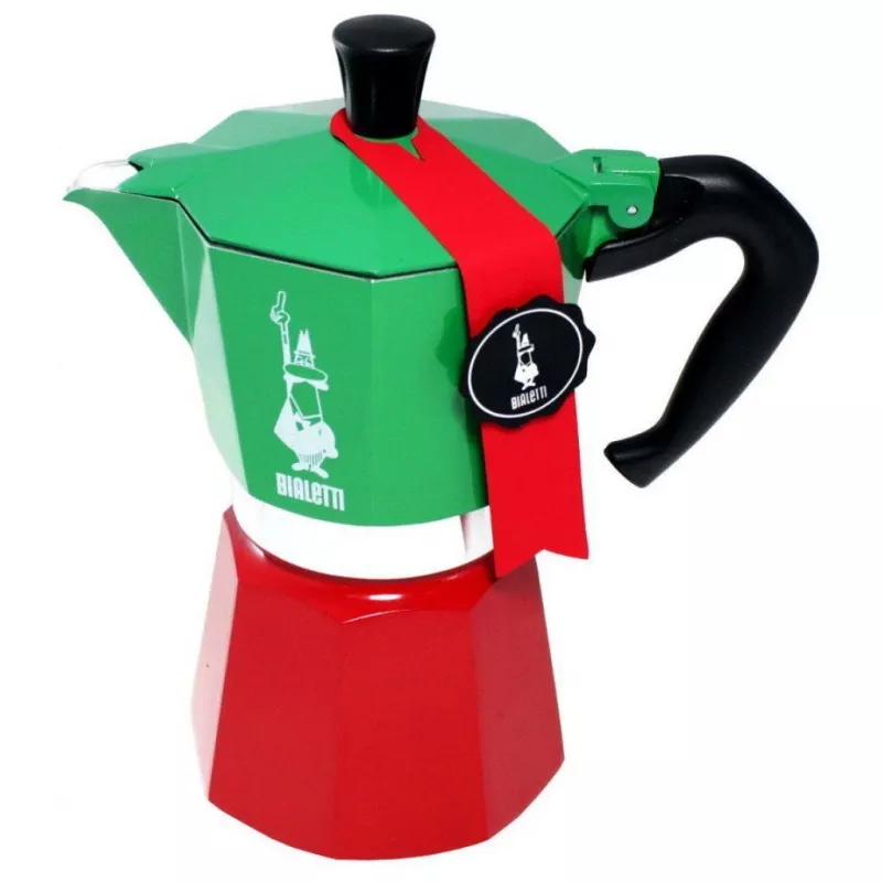 Bialetti Moka Express Italia 6TZ (300 ml) sarkani-zaļš
