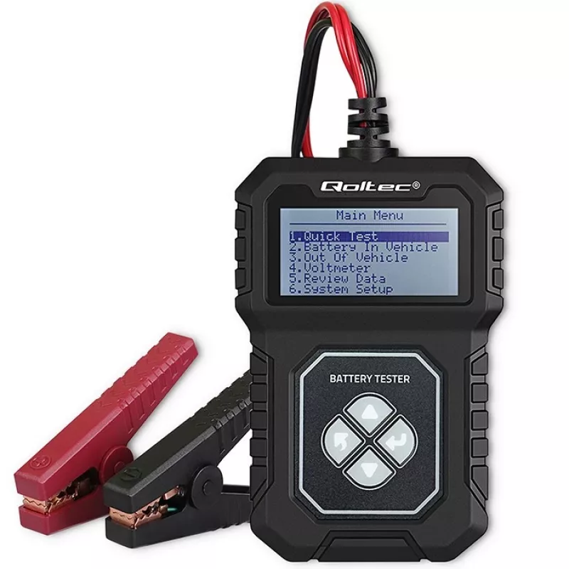 Qoltec Digitālais akumulatora testeris ar LCD | Poļu izvēlne | 12V | AGM | GEL | STD | 30-220AH