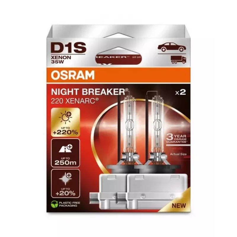 OSRAM D1S XENARC NIGHT BREAKER 220 - 3 gadu garantija
