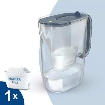 Ūdens filtra krūze BRITA Style Essential 2,4 L grafīta — krūze ar MAXTRA kasetni, Smart Light, 1,4 L filtrētās kapacitātes