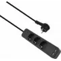 Strāvas sadalītājs helos ADVANCED 3-vietīgs ar USB lādētāju, melns, 1,5 m kabelis