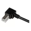 StarTech.com 2m USB 2.0 A to Right Angle B kabelis - M/M, 2 m, USB A, USB B, USB 2.0, 0.48 Gbit/s, melns