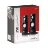2-virzienu vadu PC skaļrunis Audiocore AC860, 2.0 kanāli, 4 W RMS, USB barošana, 3,5 mm ieeja, melns