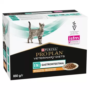 Slapjā kaķu barība Purina Pro Plan Veterinary Diets EN St/Ox Gastrointestinal 10 x 85 g — vistas gaļa, 10×85 g