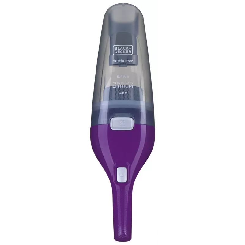 Melns & Decker NVC115W rokas putekļsūcējs pelēks, violets, bez maisa