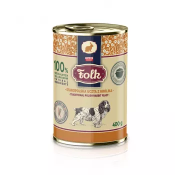 FOLK Tradicionālais poļu trušu mielasts - mitrā suņu barība - 400 g