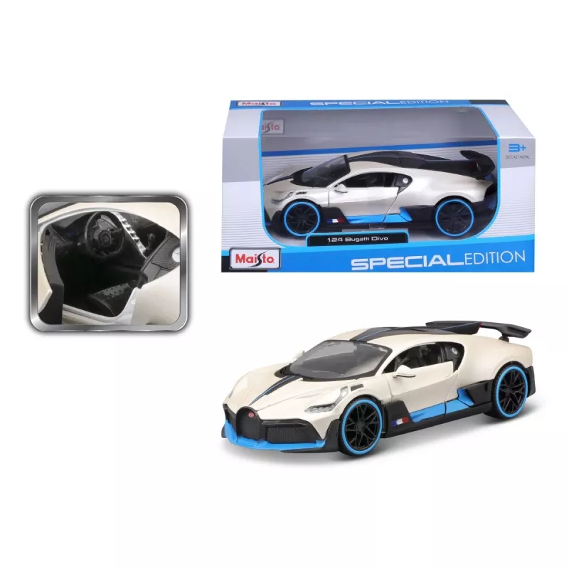 Kompozītmateriāla modelis Bugatti Divo 1/24 balts