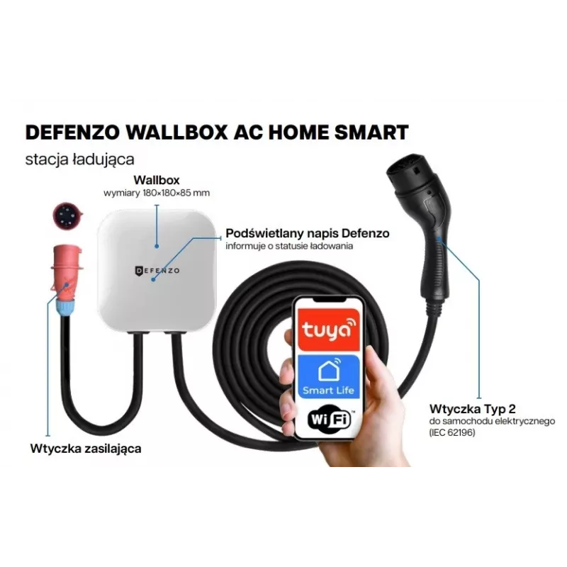 Defenzo Wallbox Home AC11 viedā elektroauto uzlādes stacija