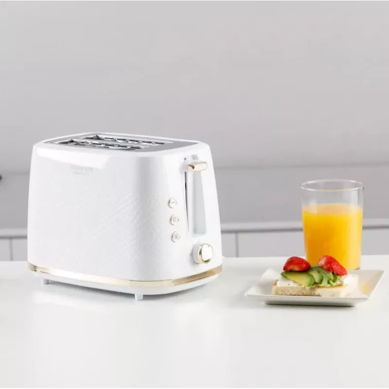 Tosteris Taurus TO800P 2-šķēļu 800 W Balts ar pogu un rotējošām vadības ierīcēm