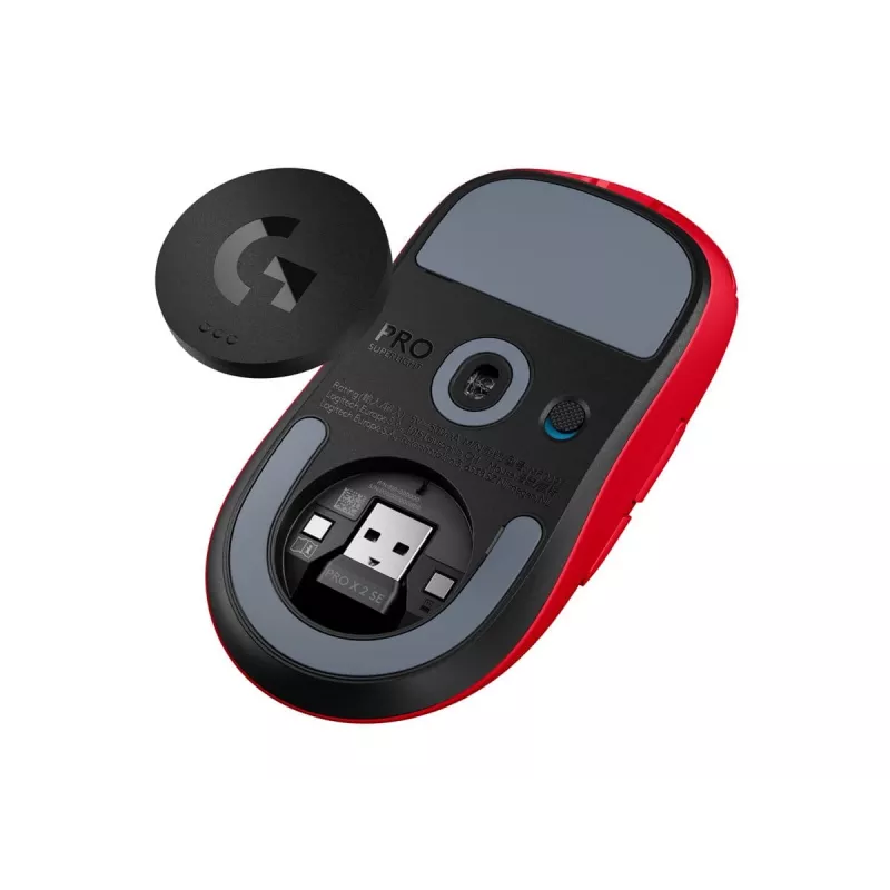 Logitech G PRO X SUPERLIGHT 2 SE pele - Spēļu - Bezvadu - Sarkana
