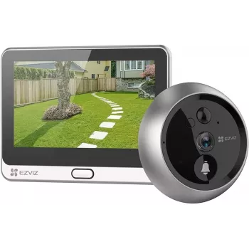 Drošības kamera EZVIZ DP2C 2 MP, 4,3 collu displejs, Wi‑Fi, PIR kustības sensors, MicroSD līdz 512 GB, iekštelpu/āra zelta