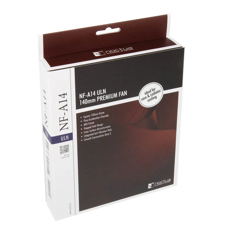 Noctua NF-A14 ULN 140 mm datora korpusa ventilators, 140×25 mm, 600–800 RPM, 79.8 m³/h, 11.9 dB