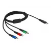 DeLOCK USB lādēšanas kabelis 3 vienā USB Type-C uz Lightning Micro USB 1 m