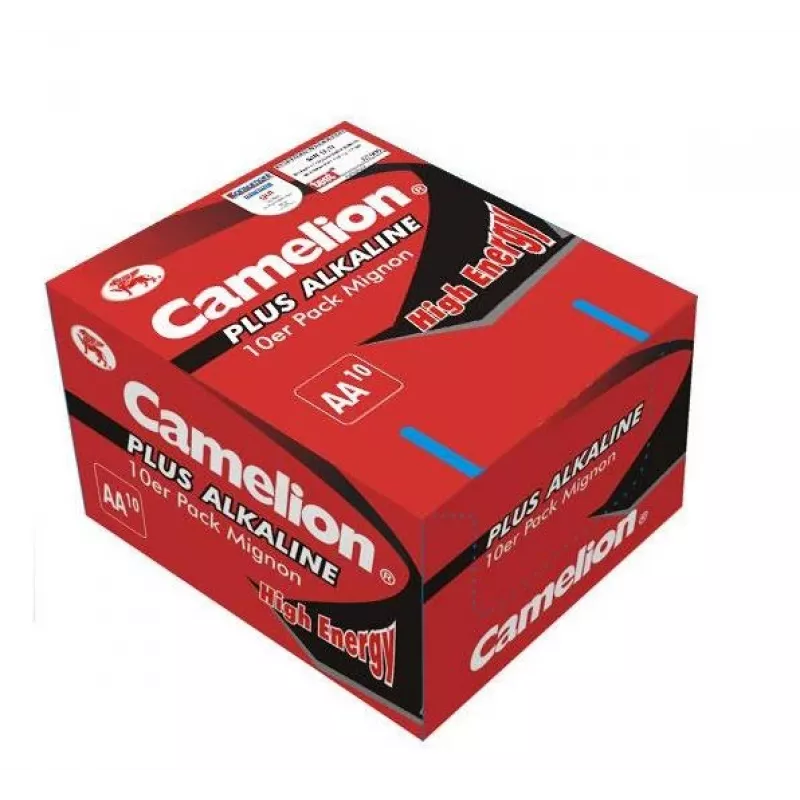 Vienreizlietojamā baterija CAMELION LR6-SP10 AA sārmainā 1,5 V, 10 gab., 49,8 mm x 1,41 cm, 24 g katra