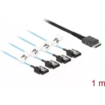 Delock OCuLink - iekšējais SAS kabelis - SAS 12Gbit/s - OCuLink (SFF-8611) (V) uz SATA (V) - 1 m (85829)