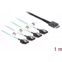 Delock OCuLink - iekšējais SAS kabelis - SAS 12Gbit/s - OCuLink (SFF-8611) (V) uz SATA (V) - 1 m (85829)