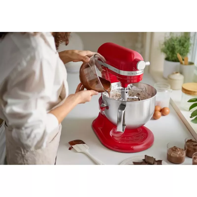 KitchenAid 5KSM60SPXEER stacionārais mikseris 375 W pelēks, sarkans, nerūsējošais tērauds