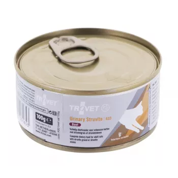 Mitrā kaķu barība TROVET 100 g — liellopu gaļa, pieaugušiem kaķiem, nieru atbalsts, mitrums 76%, olbaltumvielas 9,7%, tauki 6,3%