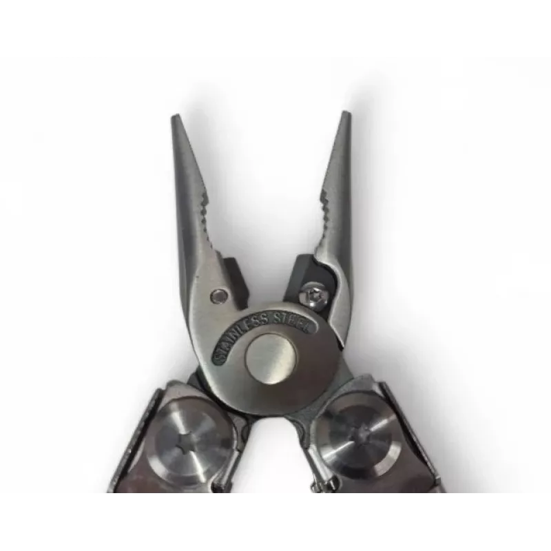 Multitool AZYMUT Giewon FS Fire Starter — daudzfunkciju rīks ar 19 instrumentiem, krama šķiltavu, svilpi un jostas maciņu (H2038A)