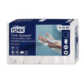 Roku dvieļu loksnes Tork Xpress Soft Multifold H2, 2 l, 225 loksnes, 22,2x24 cm, Z, 12 gab.