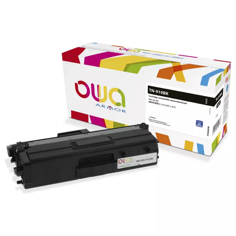 OWA toneris, saderīgs ar BROTHER TN-910BK melns (9 000 lpp.)