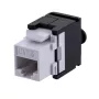 Keystone ligzda A-LAN MKB-U6-1 — RJ45 U/UTP Cat6, 22/26 AWG, melns/balts ABS korpuss