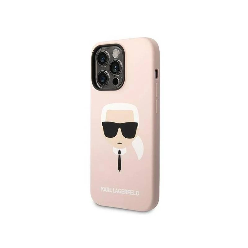 Karl Lagerfeld KLHMP14XSLKHLP iPhone 14 Pro Max 6.7 cietais maciņš gaiši rozā / gaiši rozā Silikona Karl inchs Head Magsafe