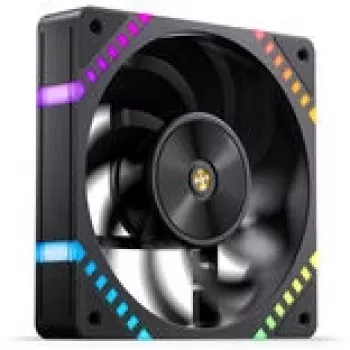 Korpusa ventilators Jonsbo HF2-120 Reverse Blade PWM ARGB 120mm melns, PWM vadība, ARGB apgaismojums