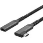 USB-C pagarinātāja kabelis USB-C > USB-C ligzda 3.2 90° PD Tekstila 1,5 m (FL31-74016)