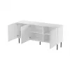 Kumode cama meble JUNGLE 152x40,5x74,5 cm balta matēta ar melnām kājām