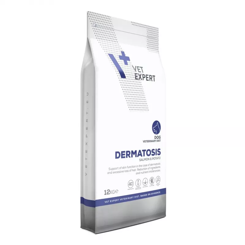 VET EXPERT Veterinary Diet Dermatosis Dog Salmon & Potato - sausā suņu barība - 12 kg