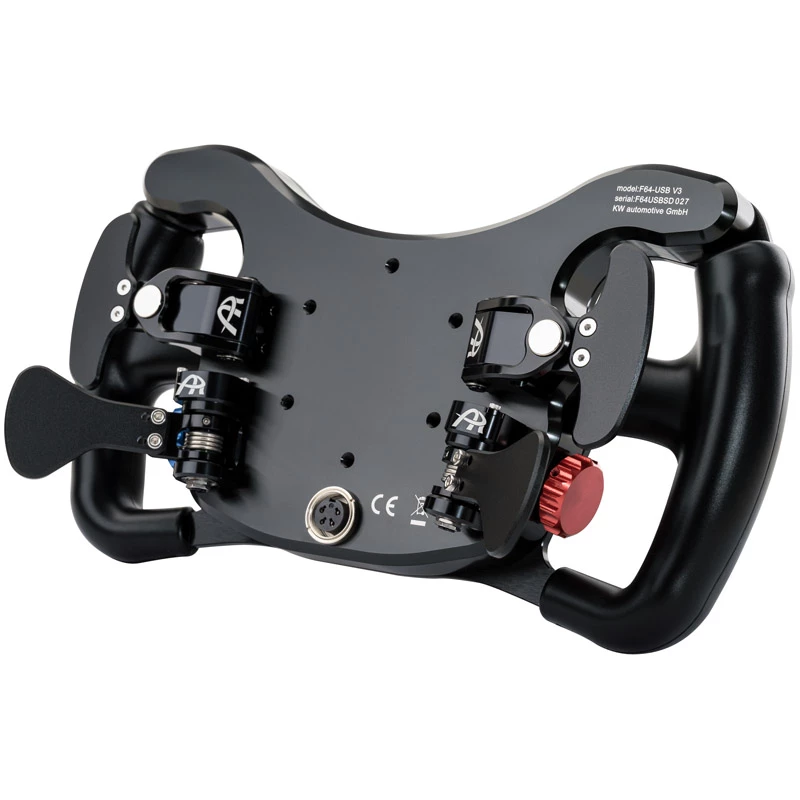 Stūres rats Ascher Racing F64-USB V3 — tauriņstila ergonomisks dizains, USB savienojums