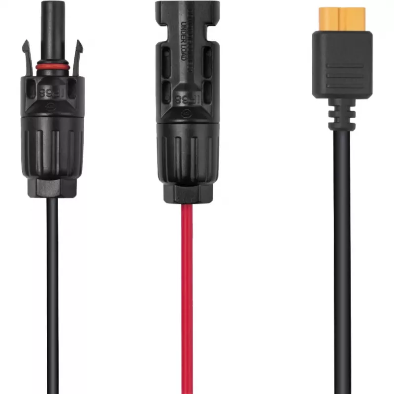 Kabelis EcoFlow LMC4-XT60I-2.5M saules paneļiem, XT60i savienotājs, 2,5 m, melns/sarkans