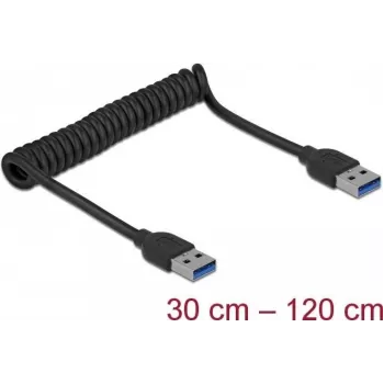 USB kabelis DeLOCK 85348 USB 3.2 Gen 1 1,2 m USB A melns
