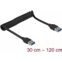 USB kabelis DeLOCK 85348 USB 3.2 Gen 1 1,2 m USB A melns
