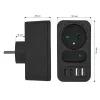 Strāvas sadalītājs MACLEAN MCE249 F/B — 2 maiņstrāvas ligzdas (16A + 6A) ar 2×USB-A un 2×USB-C PD 20W, ES spraudnis, melns
