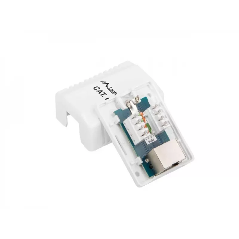 Virsmas kontaktligzdu bloks RJ-45 balts Lanberg OS6-0001-W
