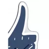 NeXtime pulkstenis 5185bl Mini Thumbs Up, 20.5x21, sienas, zils/sudrabs