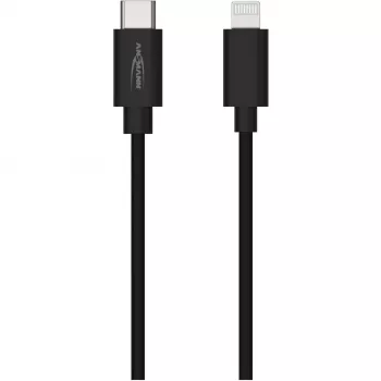 Mobilā tālruņa kabelis Ansmann 1700-0106 Melns USB C Lightning 0,12 m