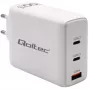 Lādētājs QOLTEC 100W GaN USB-C Dual PD 5–20V 1.5–5A, 2×USB-C