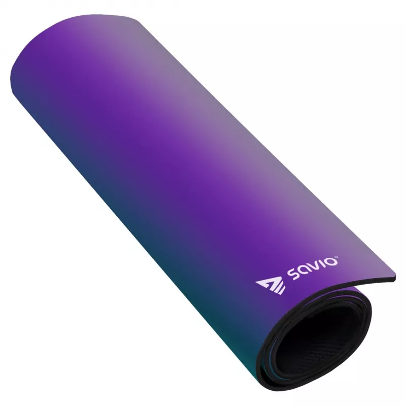 Spēļu peles paliktnis SAVIO Super Speed L Prism Edition — 700×300×3 mm, violets, sašūtas malas, neslīdoša pamatne