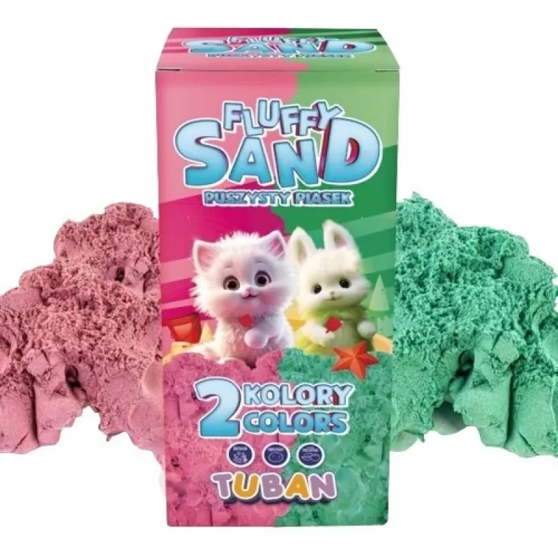 Set Fluffy Sand 2x70g Pink/zaļa TUBAN