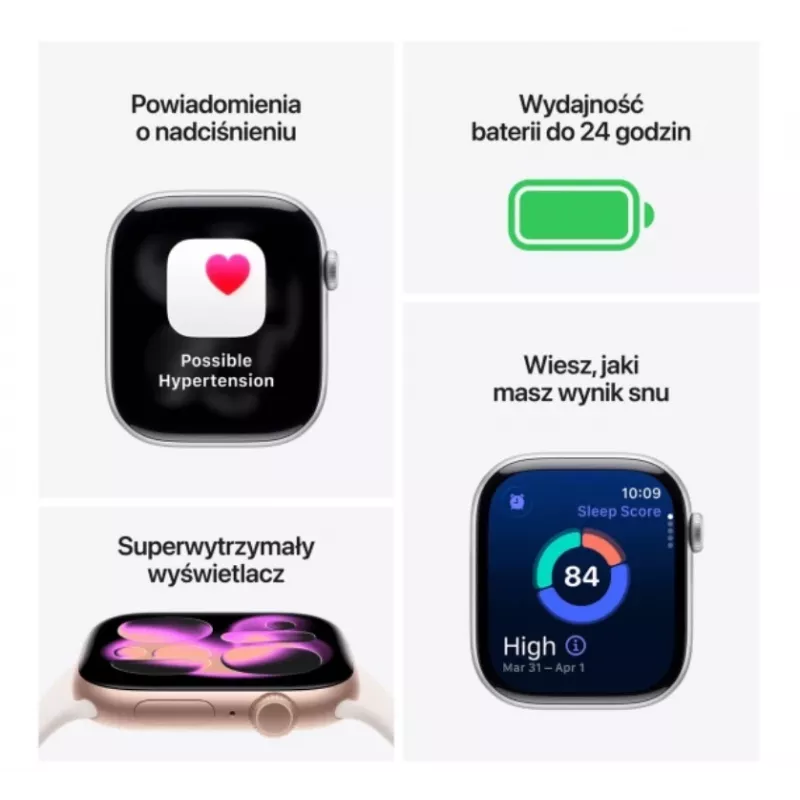 Apple Watch Series 11 GPS + Cellular 42mm sudraba alumīnija korpuss ar Purple Fog Sport siksniņu - M/L