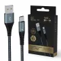 USB-A uz USB-C kabelis Extralink Smart Life 15W, 120 cm, neilona pinums, 5V 2.4A/3A, melns