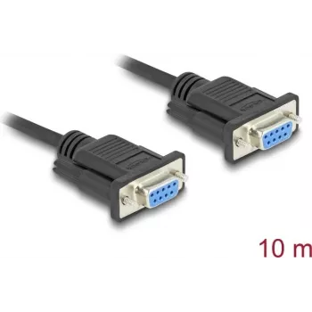 DeLOCK 86827 seriālais kabelis melns 10 m DB-9