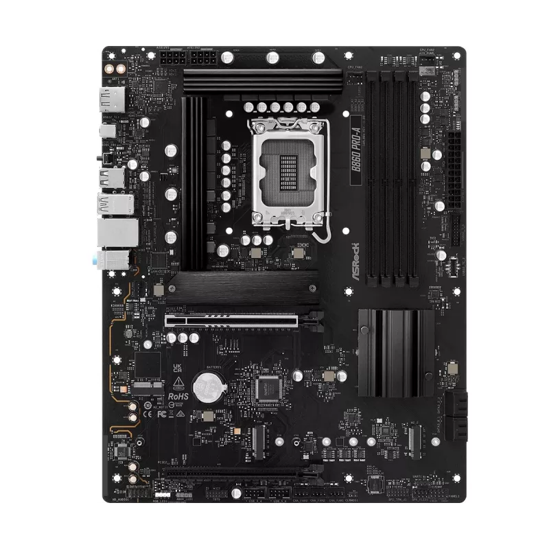 Mātesplate ASRock B860 Pro-A — Intel B860 ATX, LGA 1851, DDR5, 4x DIMM, 256GB, 2.5Gb LAN, 1x M.2, 4x SATA III
