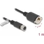 Tīkla kabelis DeLOCK M12 kabelis D-kodēts 4 kontaktu sievišķais uz RJ45 ligzdu Cat5e 1 m melns
