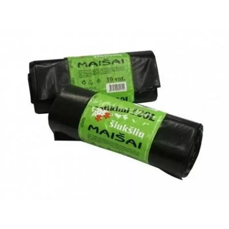 Atkritumu maisi Plasta, 20l/20gab., 20mikr., melni