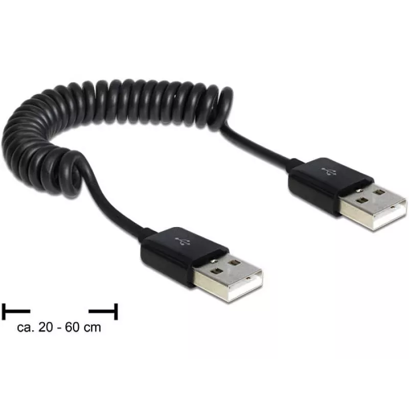 USB kabelis Delock 83239 USB 2.0 0,6 m melns